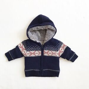Mayoral Sherpa lined knit sweater/jacket EUC 6m